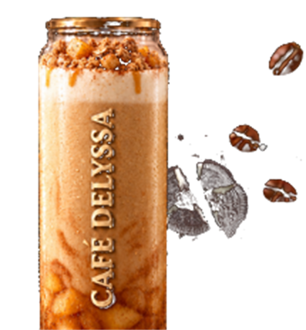 Mocha Blanc Oreo, servi en canette Café Delyssa