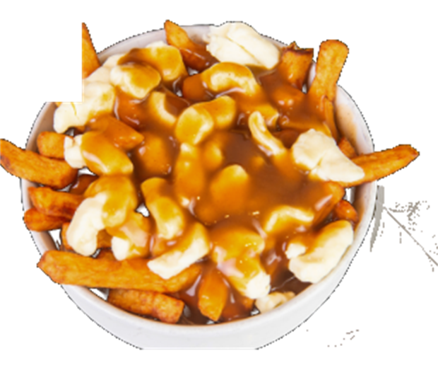 Poutine Delyssa dans un bol blanc